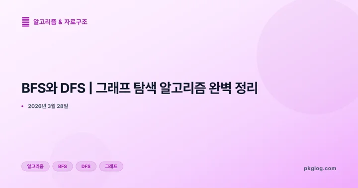 BFS와 DFS | 그래프 탐색 알고리즘 완벽 정리