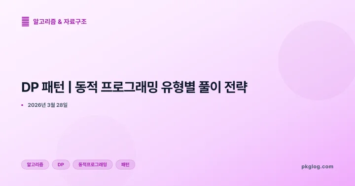 DP 패턴 | 동적 프로그래밍 유형별 풀이 전략