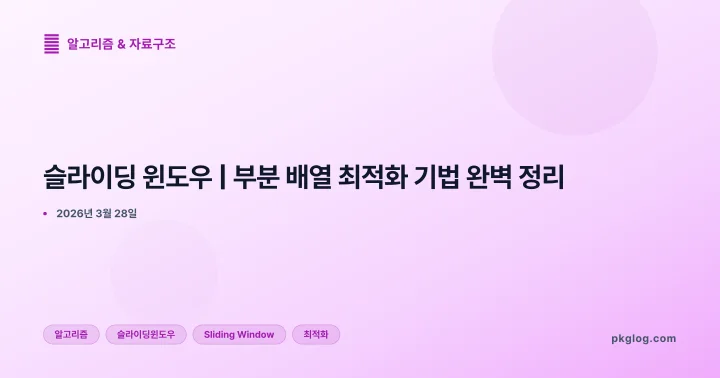 슬라이딩 윈도우 | 부분 배열 최적화 기법 완벽 정리