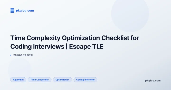 Time Complexity Optimization Checklist for Coding Interviews | Escape TLE