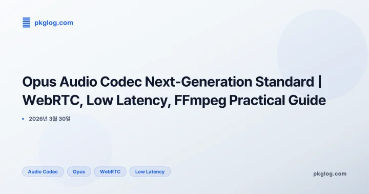 Opus Audio Codec Next-Generation Standard | WebRTC, Low Latency, FFmpeg Practical Guide