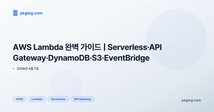 AWS Lambda 완벽 가이드 | Serverless·API Gateway·DynamoDB·S3·EventBridge