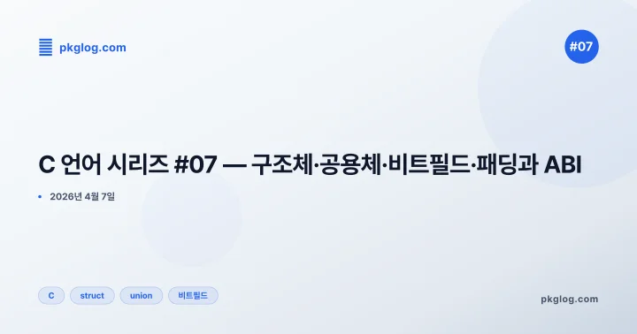 [2026] C 언어 시리즈 #07 — 구조체·공용체·비트필드·패딩과 ABI