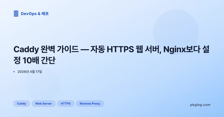 Caddy 완벽 가이드 — 자동 HTTPS 웹 서버, Nginx보다 설정 10배 간단