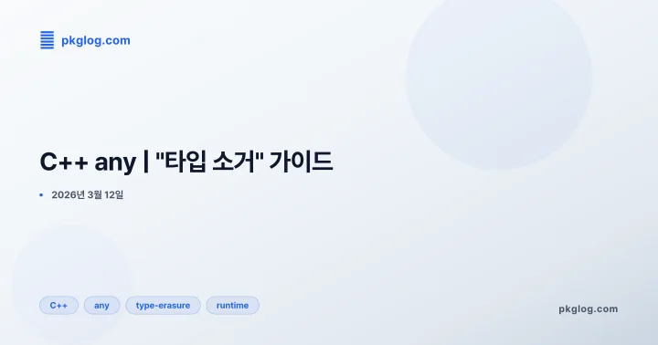 C++ any | "타입 소거" 가이드