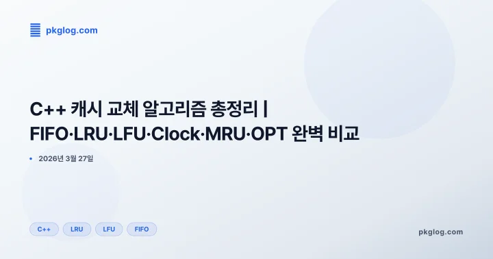 C++ 캐시 교체 알고리즘 총정리 | FIFO·LRU·LFU·Clock·MRU·OPT 완벽 비교