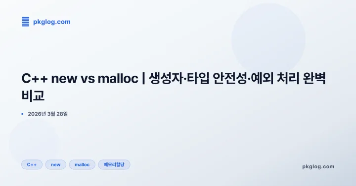 C++ new vs malloc | 생성자·타입 안전성·예외 처리 완벽 비교