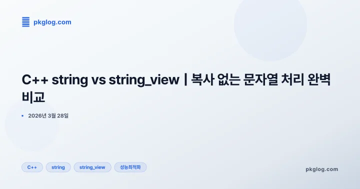 C++ string vs string_view | 복사 없는 문자열 처리 완벽 비교
