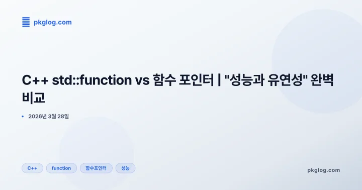 C++ std::function vs 함수 포인터 | "성능과 유연성" 완벽 비교
