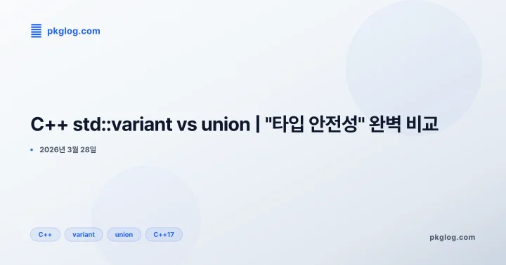 C++ std::variant vs union | "타입 안전성" 완벽 비교