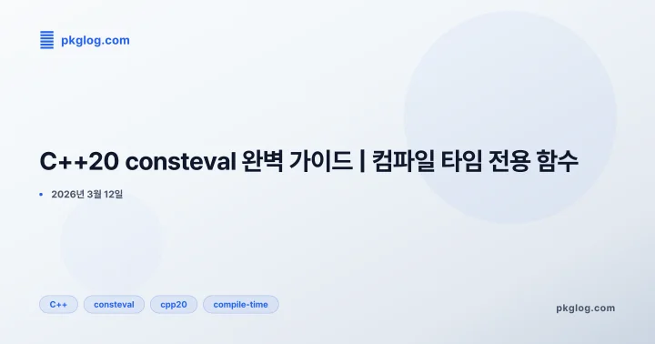 C++20 consteval 완벽 가이드 | 컴파일 타임 전용 함수