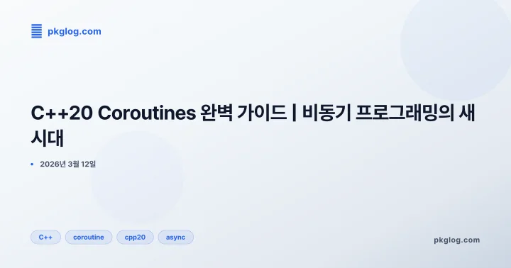 C++20 Coroutines 완벽 가이드 | 비동기 프로그래밍의 새 시대