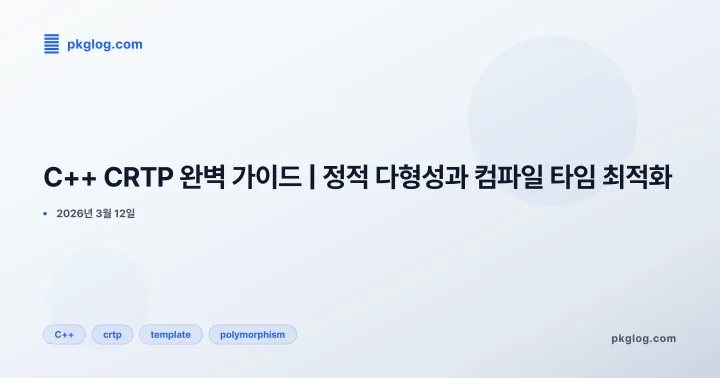 C++ CRTP 완벽 가이드 | 정적 다형성과 컴파일 타임 최적화