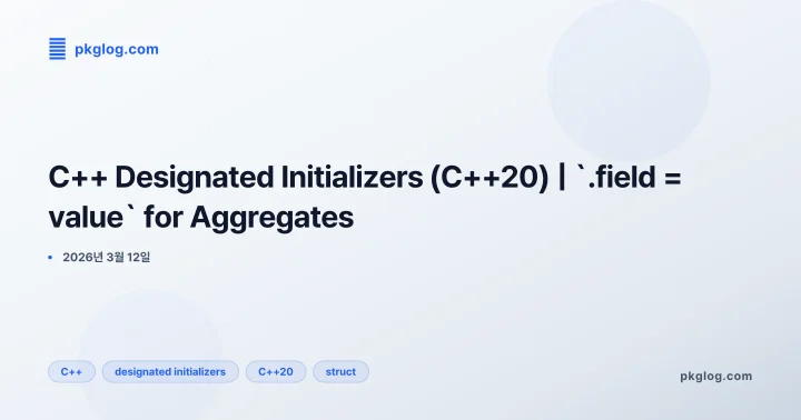 C++ Designated Initializers (C++20) | `.field = value` for Aggregates