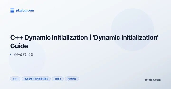 C++ Dynamic Initialization | 'Dynamic Initialization' Guide