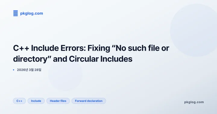 C++ Include Errors: Fixing “No such file or directory” and Circular Includes