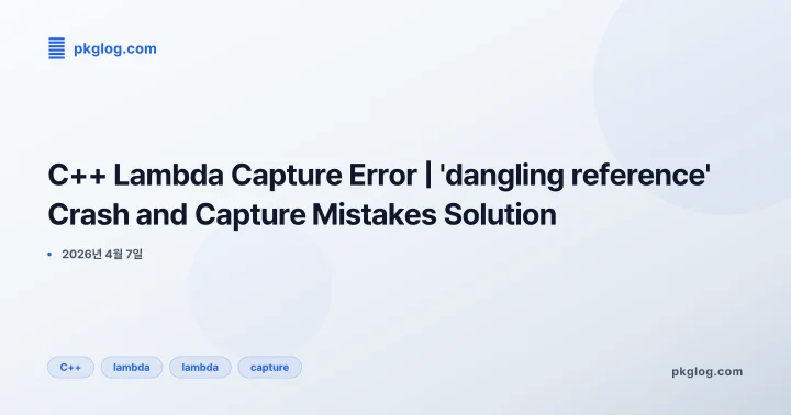 C++ Lambda Capture Error | 'dangling reference' Crash and Capture Mistakes Solution