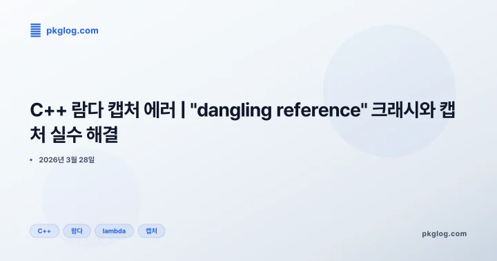 C++ 람다 캡처 에러 | "dangling reference" 크래시와 캡처 실수 해결