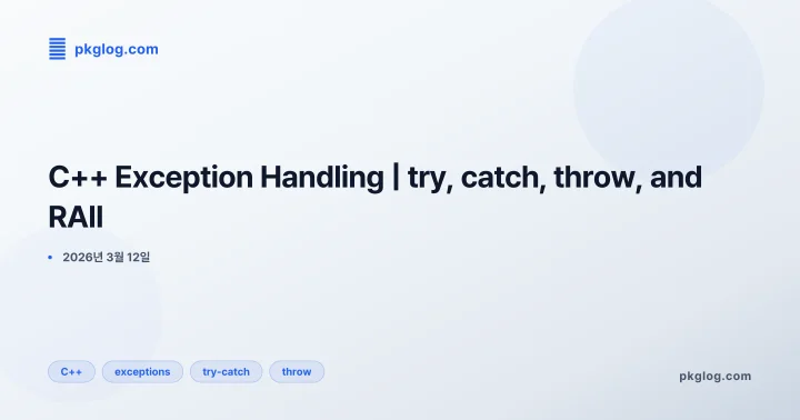 C++ Exception Handling | try, catch, throw, and RAII