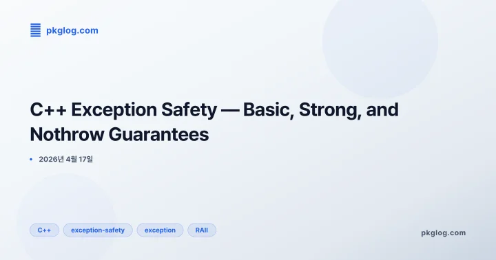 [2026] C++ Exception Safety — Basic, Strong, and Nothrow Guarantees