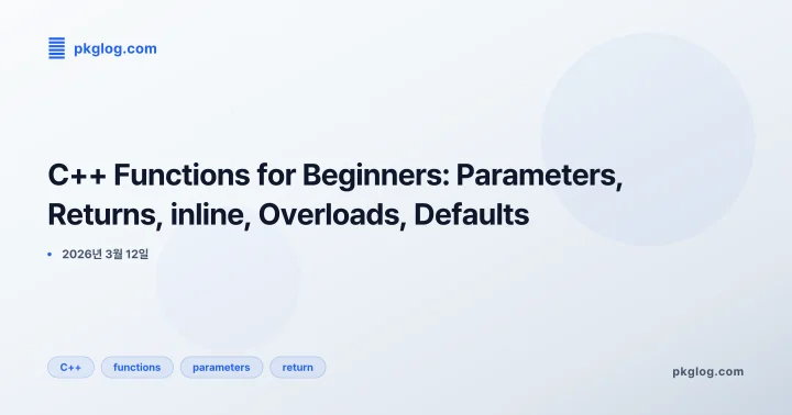 C++ Functions for Beginners: Parameters, Returns, inline, Overloads, Defaults
