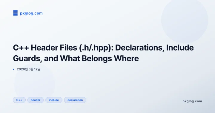 C++ Header Files (.h/.hpp): Declarations, Include Guards, and What Belongs Where