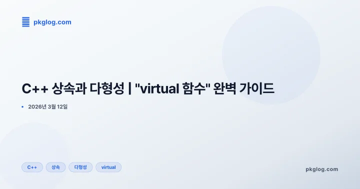 C++ 상속과 다형성 | "virtual 함수" 완벽 가이드