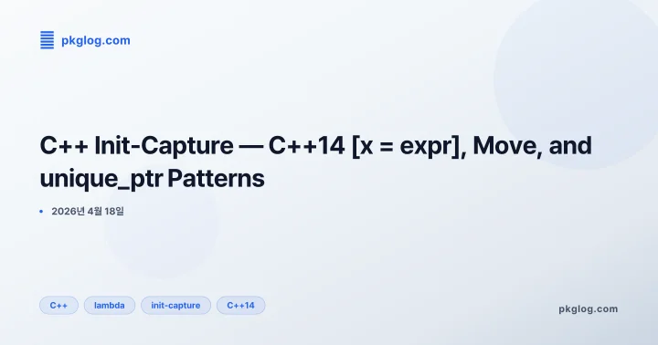 [2026] C++ Init-Capture — C++14 [x = expr], Move, and unique_ptr Patterns
