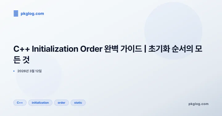 C++ Initialization Order 완벽 가이드 | 초기화 순서의 모든 것