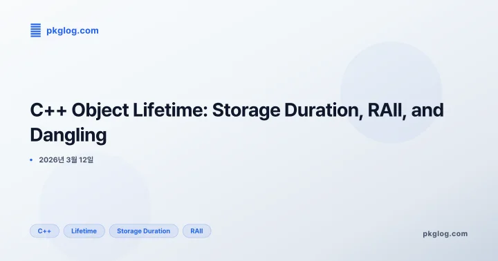 C++ Object Lifetime: Storage Duration, RAII, and Dangling
