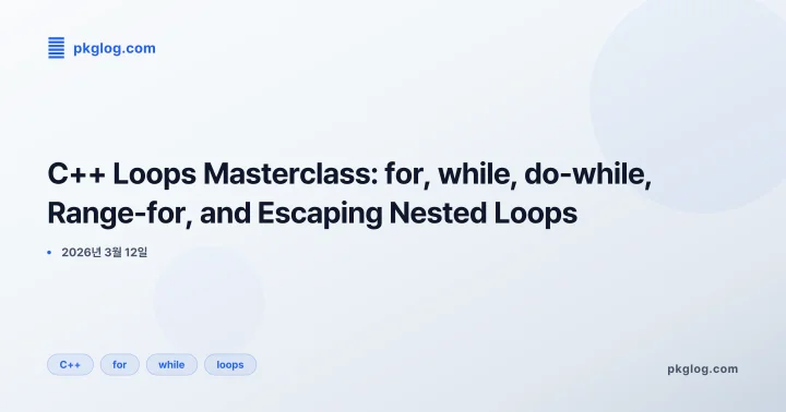 C++ Loops Masterclass: for, while, do-while, Range-for, and Escaping Nested Loops