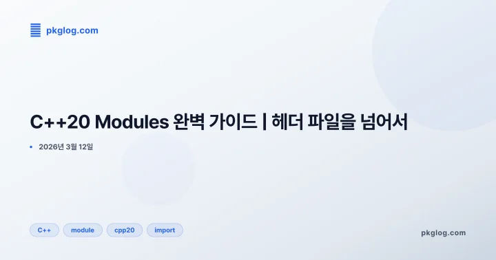 C++20 Modules 완벽 가이드 | 헤더 파일을 넘어서