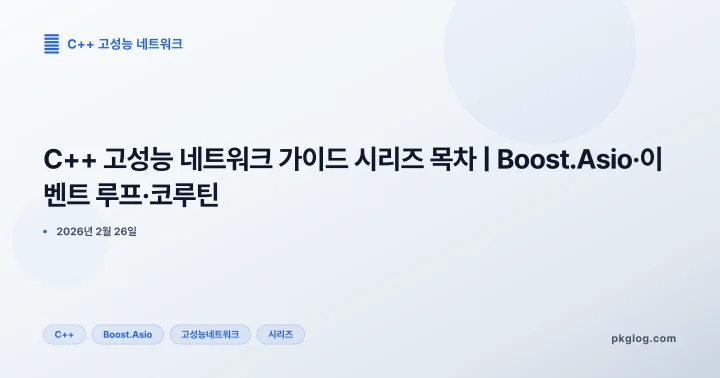 C++ 고성능 네트워크 가이드 시리즈 목차 | Boost.Asio·이벤트 루프·코루틴
