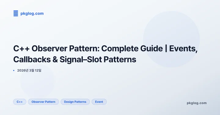 C++ Observer Pattern: Complete Guide | Events, Callbacks & Signal–Slot Patterns
