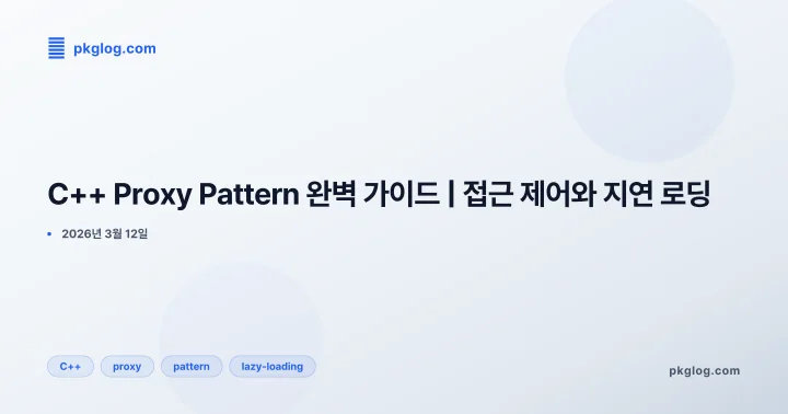 C++ Proxy Pattern 완벽 가이드 | 접근 제어와 지연 로딩