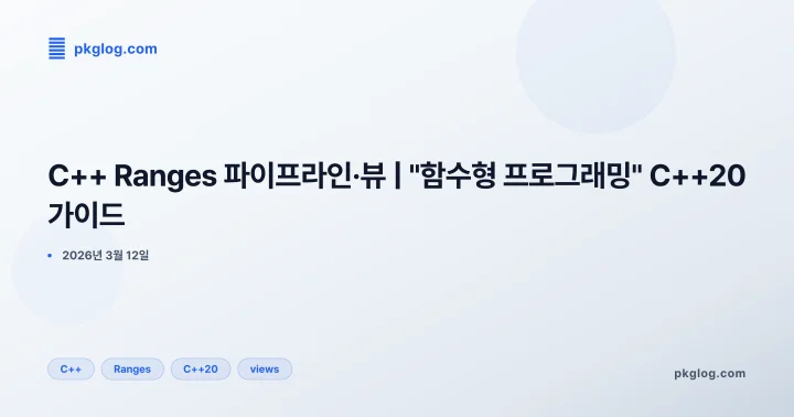 C++ Ranges 파이프라인·뷰 | "함수형 프로그래밍" C++20 가이드