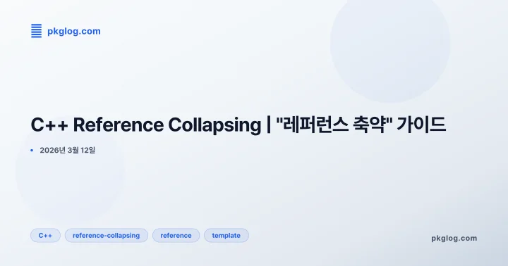 C++ Reference Collapsing | "레퍼런스 축약" 가이드