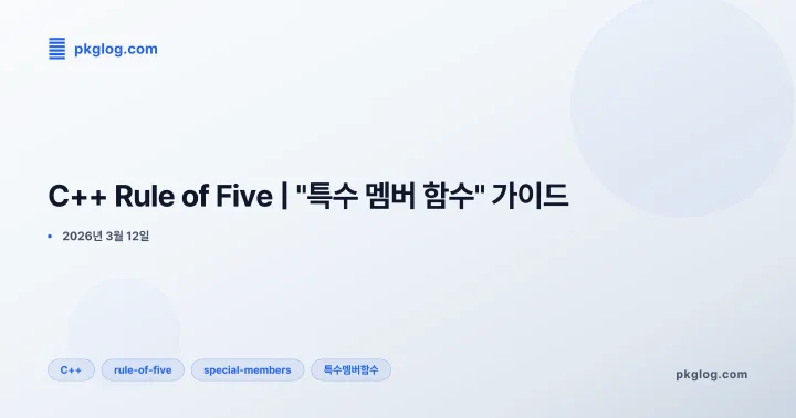 C++ Rule of Five | "특수 멤버 함수" 가이드