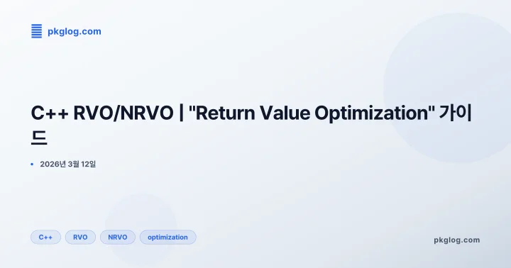 C++ RVO/NRVO | "Return Value Optimization" 가이드
