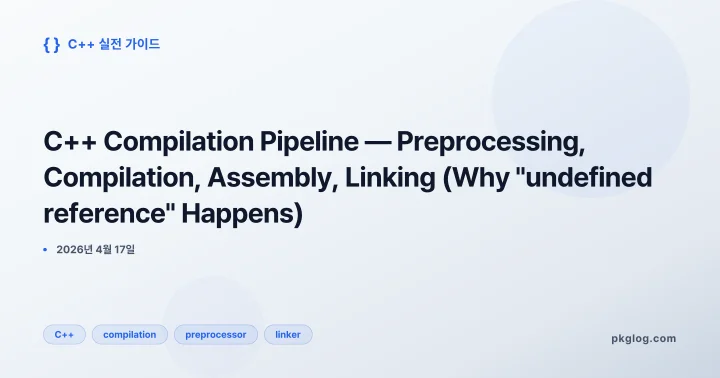 [2026] C++ Compilation Pipeline — Preprocessing, Compilation, Assembly, Linking (Why "undefined reference" Happens)