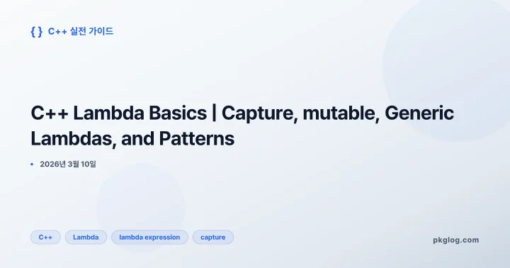 C++ Lambda Basics | Capture, mutable, Generic Lambdas, and Patterns