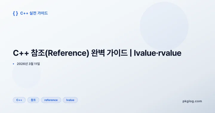 C++ 참조(Reference) 완벽 가이드 | lvalue·rvalue