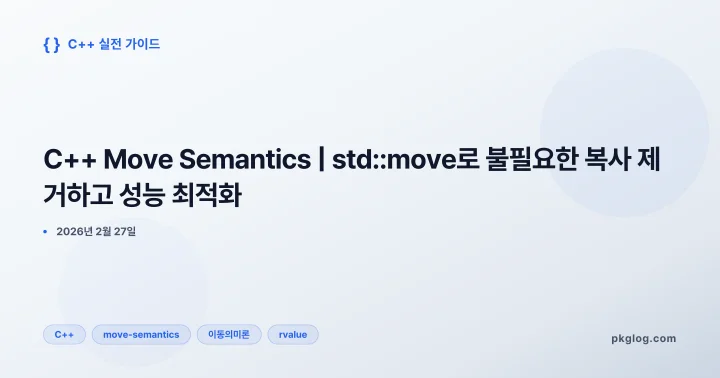 C++ Move Semantics | std::move로 불필요한 복사 제거하고 성능 최적화