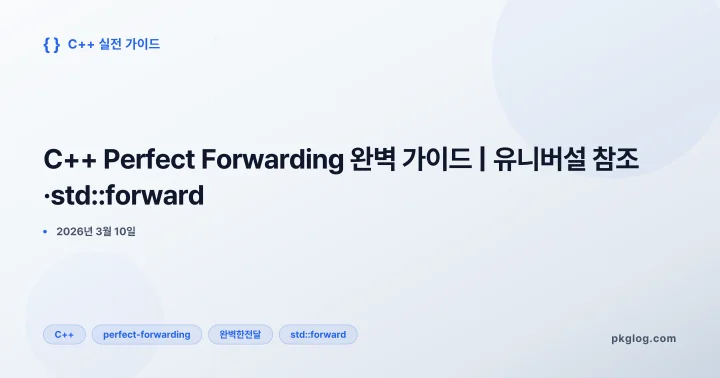 C++ Perfect Forwarding 완벽 가이드 | 유니버설 참조·std::forward