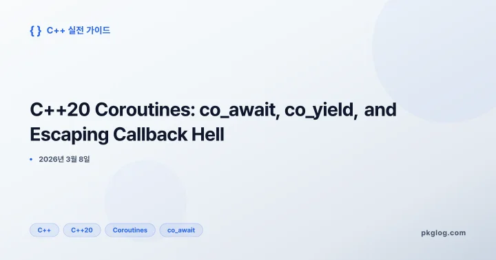 C++20 Coroutines: co_await, co_yield, and Escaping Callback Hell