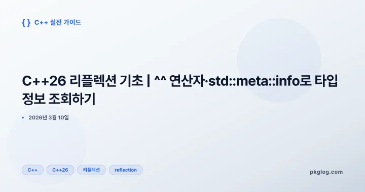 C++26 리플렉션 기초 | ^^ 연산자·std::meta::info로 타입 정보 조회하기