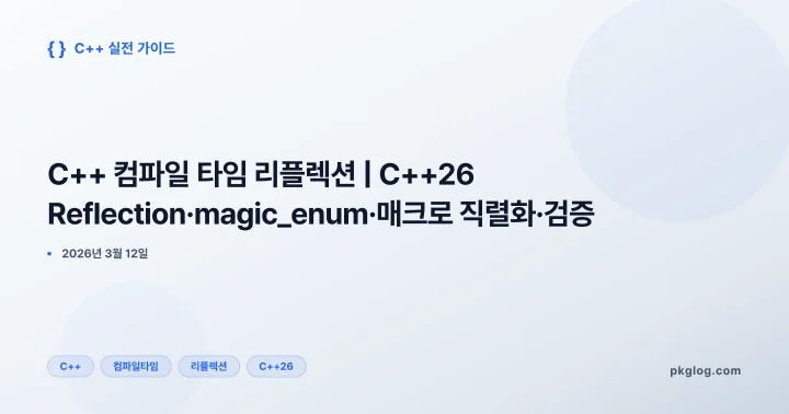 C++ 컴파일 타임 리플렉션 | C++26 Reflection·magic_enum·매크로 직렬화·검증