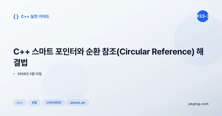 C++ 스마트 포인터와 순환 참조(Circular Reference) 해결법 [#33-3]