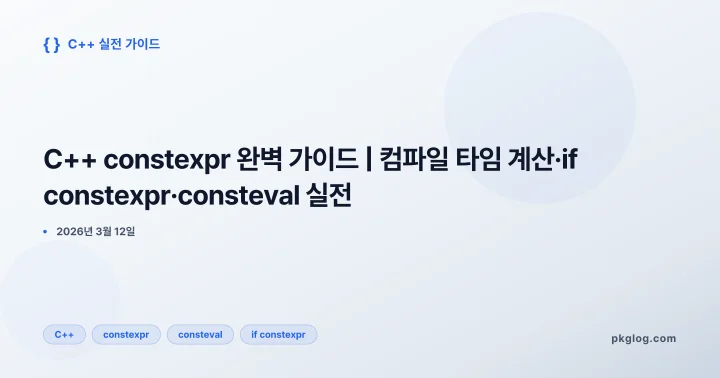 C++ constexpr 완벽 가이드 | 컴파일 타임 계산·if constexpr·consteval 실전
