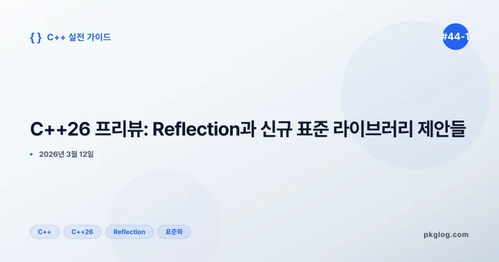 C++26 프리뷰: Reflection과 신규 표준 라이브러리 제안들 [#44-1]